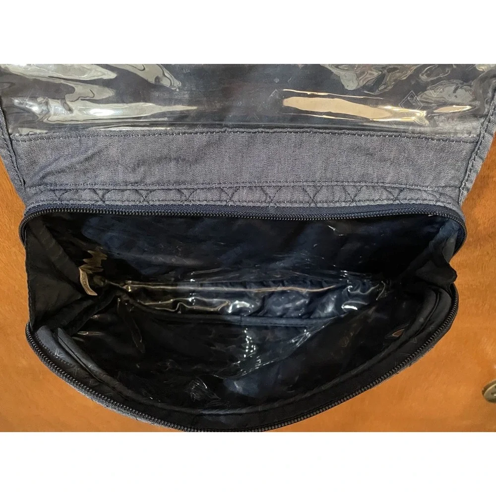 Vera Bradley Hanging Travel Organizer Cosmetics Quilted Bag Denim Blue Jean